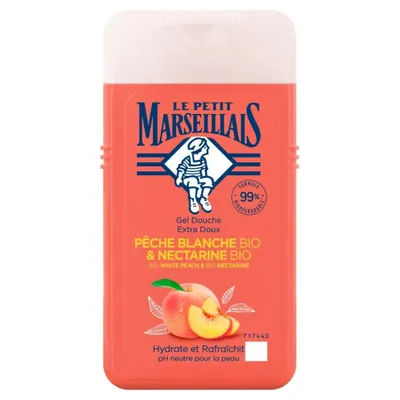 Obrázek produktu pro Extra Gentle sprchový gel Shower Gel Organic White Peach & Organic Nectarine 250 - Le Petit Marseillais