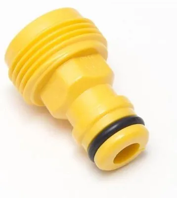 Image de Adaptateur universel pour tuyau d'arrosage - Arrosage de jardin - Raccord mâle universel - pour tuyaux de 1/2 pouce - Jaune