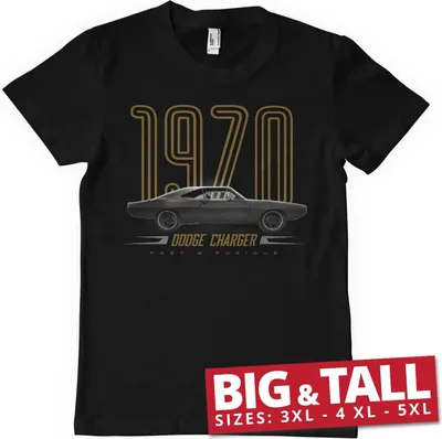 Immagine prodotto di maglietta Dodge Charger 1970 Big & Tall - 3XL - Nero