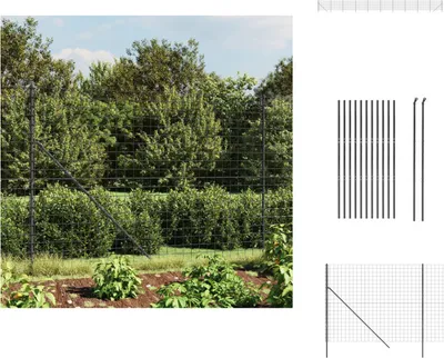 Productafbeelding van vidaXL Gaashek antraciet, 1,4 x 25 meter, verzinkt staal - Paneelhekwerken