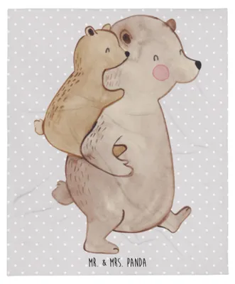 Produktbild von Mr. & Mrs. Panda Decke Papa Bär - Grau Pastell - Geschenk, Muttertag, Vater, Geburtstag, Vatertag, Plaid, Bettdecke, Tagesdecke, Kuscheldecke, Schlafdecke
