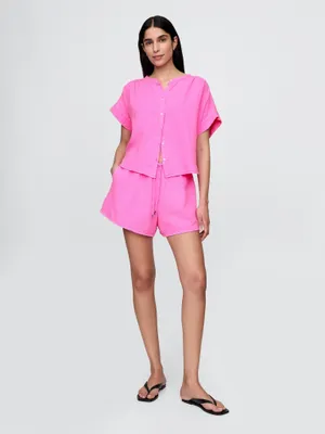 Produktbild von GAP Shorts aus Musselin mit elastischem Bund, atmungsaktiv und knitterfrei, Größe M