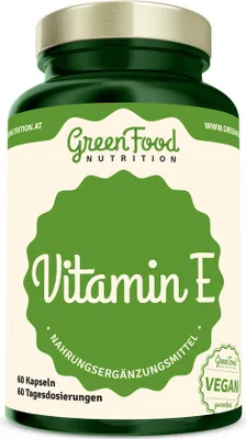 Produktbild von GreenFood Nutrition Vitamin E 60 Kapseln