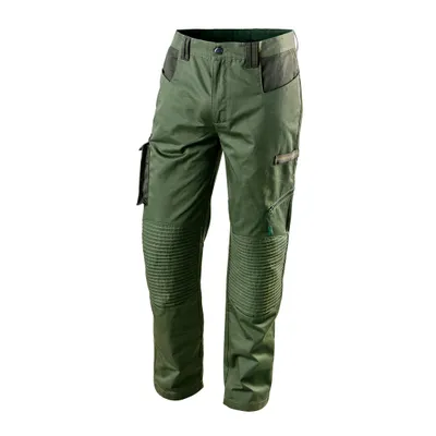 A pair of green cargo pants shown against a white background.