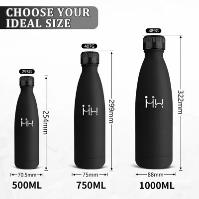 Produktbild von Edelstahl Trinkflasche 750ml, Vakuumisoliert, Auslaufsicher, BPA-frei, Mujigaga