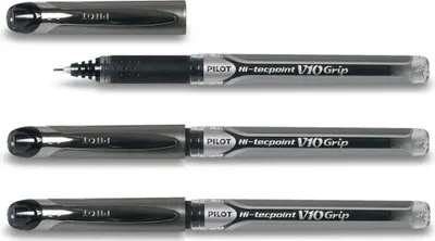 Produktbild von Pilot Hi-Tecpoint V10 Grip Tintenroller schwarz - 3er-Set