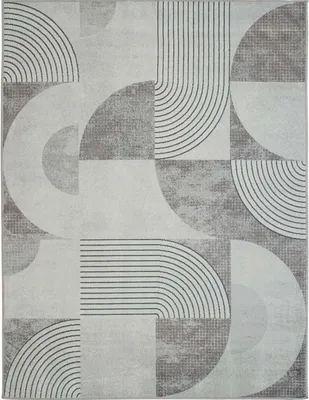 Produktbild von Moderner Teppich mit grafischen Mustern in Grau 160x230