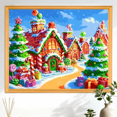 Malen nach Zahlen 40x50 cm, Weihnachtsstadt, rahmenlos