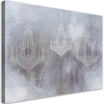 Produktbild von Leinwandbild Kronleuchter 90x60 Feeby Türkis bild für die wand bereit zum aufhängen