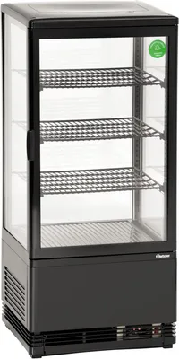 Produktbild von Bartscher Mini-Kühlvitrine 78L, schwarz, LxBxH: 3,8x4,25x9,6 cm; 700277G