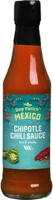 Produktbild von Don Enrico Chipotle Chili Sauce hot & smoky 90 Ml Flasche  vegetarisch  Rauchige Geschmacksexplosion
