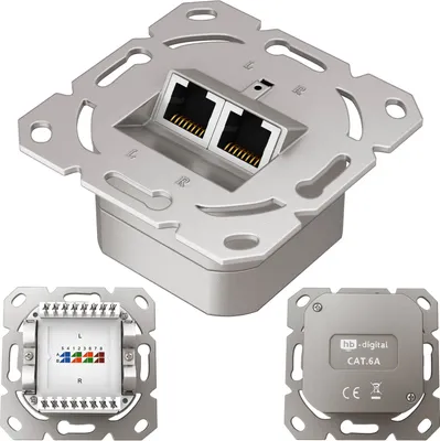 Produktbild von S/CONN maximum connectivity Netzwerkdose-cat.6A Netzwerkdose 2-Fach designfähig, horizontale Kabelführung UP (74280)