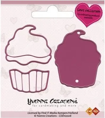 Produktbild von Yvonne Creations - Stanz- und Prägeschablone - Love Cupcake
