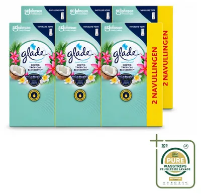 Obrázek produktu pro 6 kusů náplně Glade Touch & Fresh – exotické tropické květy – 10 ml – balení