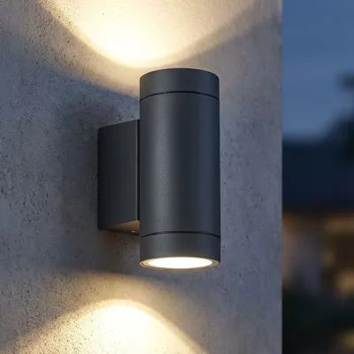 Zdjęcie produktu dla Oświetlenie zewnętrzne, lampa ścienna, antracytowa, aluminiowa, lampa ścienna typu "up-down"