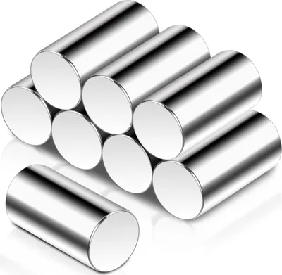 Produktbild von Starke Scheibenmagneten - Neodym - 8 Stück - Silber - 10x20 mm