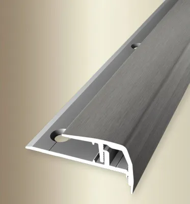 Produktbild von PROVISTON | Treppenkantenprofil | Metallprofil | Breite: 33 mm | Höhenausgleich: 7 - 14 mm | Länge: 1000 mm | Aluminiumprofil | Edelstahloptik | 1 Stück