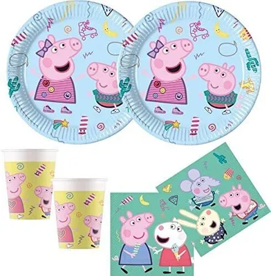 Produktbild von Peppa Wutz Partyset zum Kindergeburtstag  für 16 Kinder