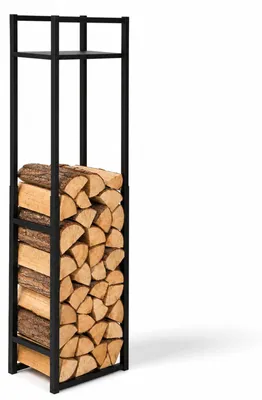 Produktbild von Peviasot Kaminholzregal höhenverstellbar mit Ablage, 45 × 32 × 120/145/170 cm, 45 × 32 cm Stellfläche, 100 kg, 100 kg Regaltraglast