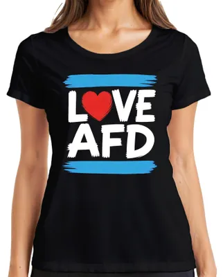 Productafbeelding van "AfD Rotes Herz" dames T-shirt, zwart, maat L. Politiek, Duitsland, verkiezingen, statement, sarcasme