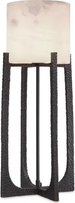 Produktbild von Casa Padrino Luxus Tischleuchte Bronze / Alabaster 29 x 29 x H. 68,5 cm - Metall Schreibtischleuchte mit rundem Alabaster Lampenschirm - Luxus Leuchten