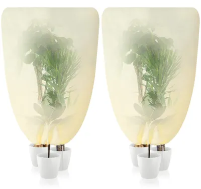 Image de 2 protections pour plantes, idéales pour l'hiver, offrant une protection contre le froid et le gel