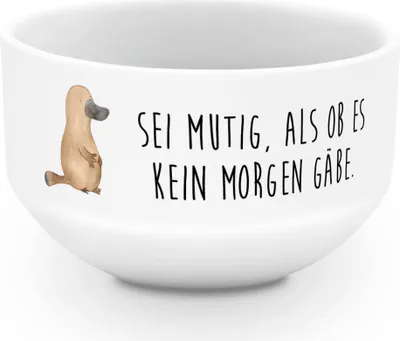 Produktbild von Mr. & Mrs. Panda schale Schnabeltier Mut - Weiß - Geschenk, joghurtbowl, reisschüssel, Training, Müslischale, Obstschale, reisschale, Schüssel, Urlaub, Neustart, Raodtrip