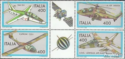 Produktbild von Briefmarken Italien 1983 Mi 1834-1837 Sechserblock (kompl.Ausg.) gestempelt Flugzeugbau