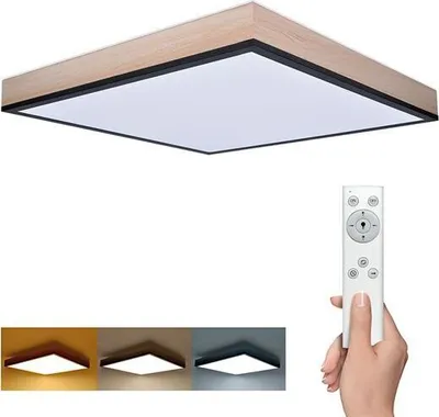 Obrázek produktu pro Solight LED stropní svítidlo 450x450mm s dřevěným rámečkem 40W a DO WO802