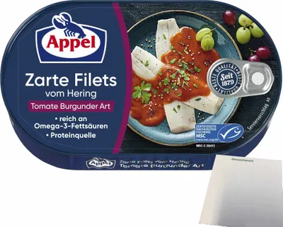 Produktbild von Appel Zarte Filets vom Hering Tomate Burgunder Art (200g Dose) + usy Block