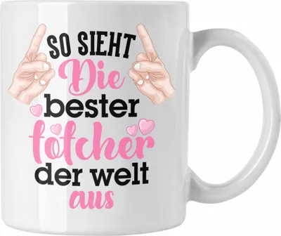 Produktbild von Trendation - Tochter Geschenk Tasse Pink Vater Mama Geschenk für Töchter Spruch Beste Tochter Kaffeetasse (Weiß)
