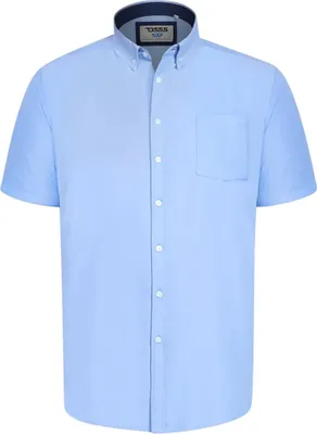 Image de Duke - Chemise « James D555 » pour homme, coupe haute, manches courtes DC585 (L) (bleu ciel)