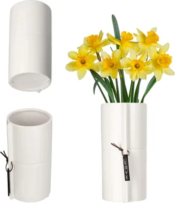 Image de Pot de fleurs en céramique - Cache-pot/pot de fleurs - Diamètre 11 cm - Taille S - Blanc