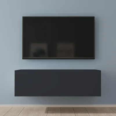 Produktbild von Mai & Mai Fernsehschrank Verdeckter Griff mit Soft-Close Lowboard Hängeschrank für Wohnzimmer in Matt Anthrazit BTH: 100x40,2x30 cm Fernsehschrank02