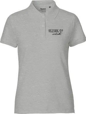 Produktbild von Huuraa Damen Polo Shirt Vogelsberg verliebt XXL Sport Grey Bio Baumwolle Fairtrade Poloshirt Geschenkidee