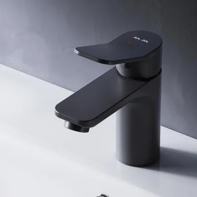 Productafbeelding van AM.PM: Wastafelkraan, badkamer, zwart, wastafelmengkraan, badkraan, mengkraan, wastafelkraan, badkamer