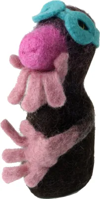 Produktbild von Filz Eierwärmer, Handgemachte Filzdekoration aus Nepal, Filztier - Maulwurf, Braun, Filz,Wolle, 15*7*7 cm, Filz Eierwärmer