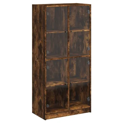 Obrázek produktu pro Highboard s dvířky kouřový dub 68x37x142 cm kompozitní dřevo