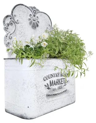 Produktbild von Hängender Blumentopf aus Metall, Vintage-Blumentöpfe mit Haken, Hängepflanzgefäß für Balkon, Garten, Wand, Terrasse, drinnen/draußen (feminin)