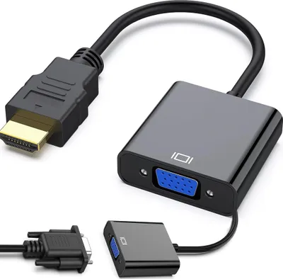 Produktbild von Konverteradapter HDMI auf VGA D-Sub Kabel schwarz
