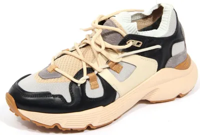 Produktbild von H2156 sneaker donna TOD'S RUN 54C woman technical fabric shoes beige/grey/black