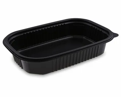Produktbild von 50x Mikrowellenschalen schwarz 'M' 850 ml - 22x15x4,5 cm
