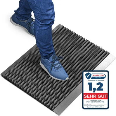 Zdjęcie produktu dla Aluminiowa mata z szczotkami, 40 x 60 cm, mata do zbierania brudu, przeznaczona do użytku na zewnątrz