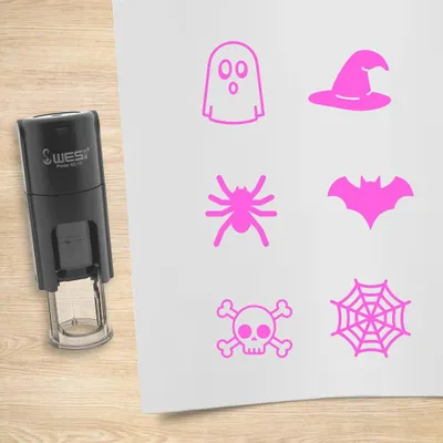 Immagine prodotto di Set di timbri CombiCraft Halloween rosa con 6 timbri