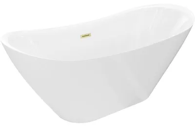 Obrázek produktu pro Mexen Lotos volně stojící vana 160 x 75 cm, bílá, přepad zlatý kartáčovaný - 52051607700-55