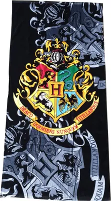 Obrázok produktu pre Plážová osuška Harry Potter Hogwarts crest sprchová osuška 70 cm x 140 cm, 100 % bavlna