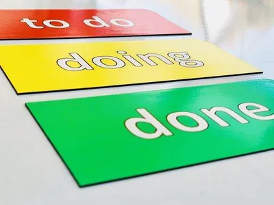Immagine prodotto di Set di schede Kanban - 3 schede magnetiche - 13,5 cm x 6 cm - per la gestione agile dei progetti