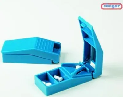 Produktbild von Pillenteiler mit rostfreier Klinge, Pillendose, Pillenbox, Tablettendose
