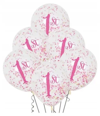 Produktbild von Konfetti-Ballon Pink mit 1, 12"", 6 Stk.