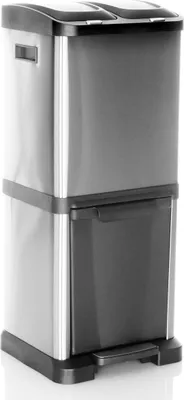 Immagine prodotto di hjh OFFICE Cestino per rifiuti 32 litri CLEAN VII Cestino per rifiuti Separatore di rifiuti rettangolare per cucina, ufficio con Step-On 78,0 x 32,0 x 32,0 cm